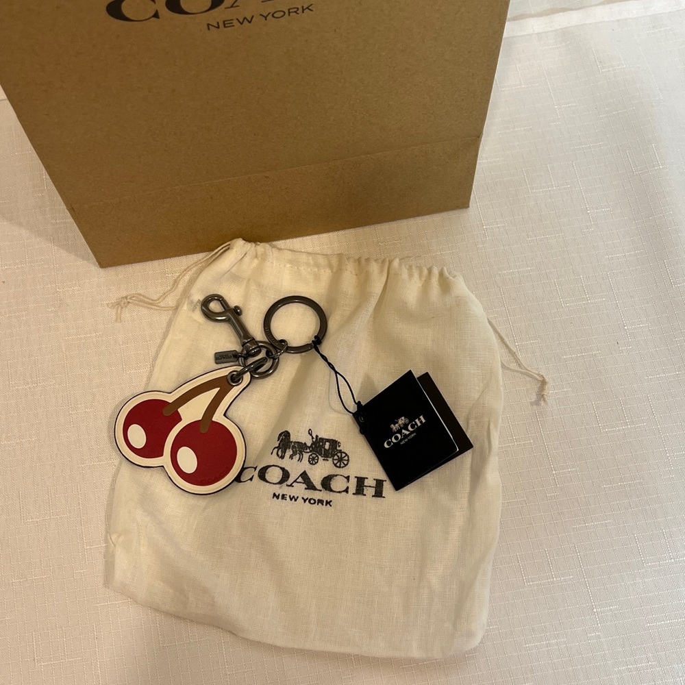 Coach PACMAN PAC-MAN Cherry Cherries Bag Charm Keyring NWT - Picture 8 of 8
